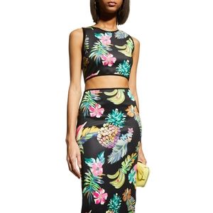 9. NWT LE SUPERBE TOP IT OFF TROPICAL PRINTED REVERSIBLE CROP TOP